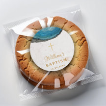 ブルーゲイドボーイバプティスホワイトマーブル金ゴールドクロス