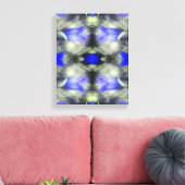 ブルーゲンチアンフラワー乗算抽象芸術自然 キャンバスプリント (インサイチュ (リビング))