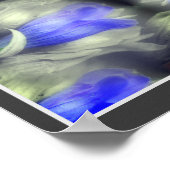 ブルーゲンチアンフラワー乗算抽象芸術自然 ポスター (角)