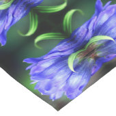 ブルーゲンチアンフラワー抽象芸術アート ショートテーブルランナー (コーナー)