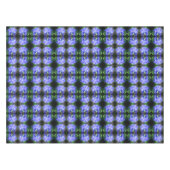 ブルーゲンチアンフラワー抽象芸術アート テーブルクロス (正面(横))