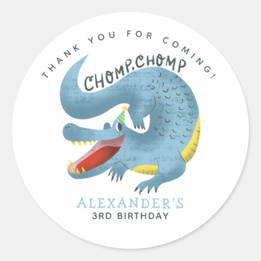 ブルーゲーターテーマ誕生日会サンキュースペクト ラウンドシール (正面)