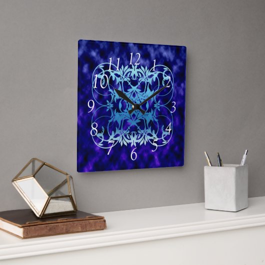 ブルーゲート大時計 スクエア壁時計 (オフィス)