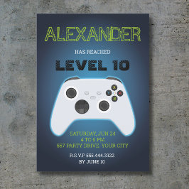 ブルーゲーマーの誕生日の招待状 招待状
