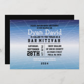 ブルーゲーマーゲーミングデジタルバー（ユダヤ教の）バル・ミツバー招待状 招待状 (正面/裏面)