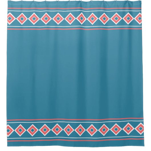 ブルーコアステカーラルダイヤモンド南西部 シャワーカーテン (正面)