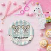 ブルーコアラツインベビーシャワー/子供の誕生日 ペーパープレート (パーティー)