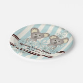 ブルーコアラツインベビーシャワー/子供の誕生日 ペーパープレート (アングル)