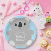 ブルーコアラベアベイビーシャワー ペーパープレート (パーティー)