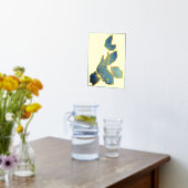 ブルーコイ金ゴールド魚箔プリント 箔ポスター (レイダウン (キッチン))