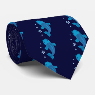 ブルーコイ魚 ネクタイ