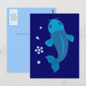 ブルーコイ魚 ポストカード (正面/裏面)
