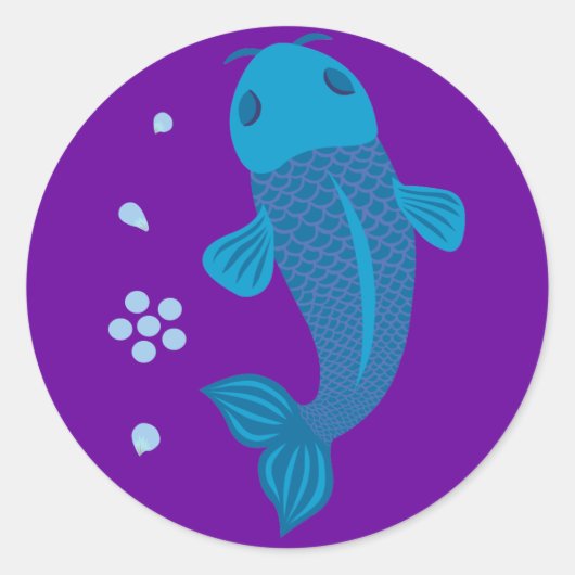 ブルーコイ魚 ラウンドシール (正面)