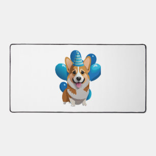 ブルーコクラシックルギ誕生日Tシャツ(1) デスクマット