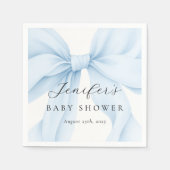 ブルーコケエレガントットボーガールベビーシャワー スタンダードカクテルナプキン (正面)