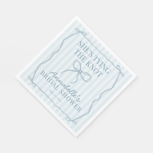 ブルーコケッタボウ パステル ブライダルシャワー テーブル デコレーション スタンダードランチョンナプキン (角)