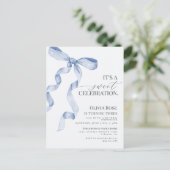 ブルーコケッタボーガール誕生日パーティー招待状 ポストカード (スタンド正面)