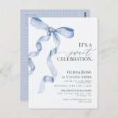 ブルーコケッタボーガール誕生日パーティー招待状 ポストカード (正面/裏面)