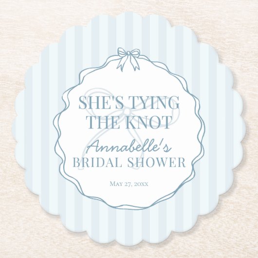 ブルーコケッタボーパステル ブライダルシャワーブランunch ペーパーコースター (正面)