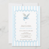 ブルーコケットドーブバプテスマ招待状 招待状 (正面)