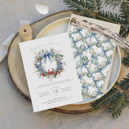 ブルーコケットナウティまたは素敵な沿岸のクリスマス 招待状