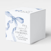 ブルーコケットボウスウィート16誕生日パーティギフト フェイバーボックス (正面サイド)