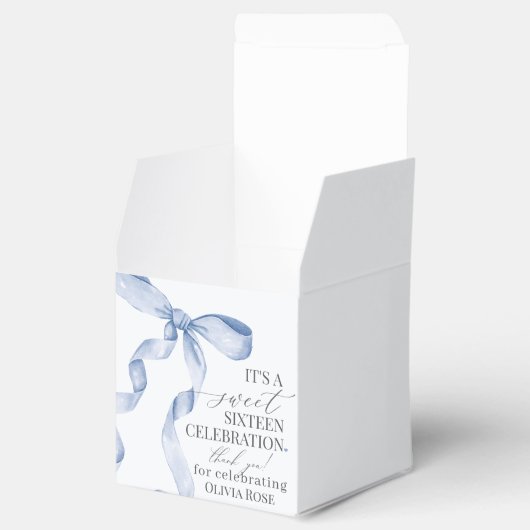 ブルーコケットボウスウィート16誕生日パーティギフト フェイバーボックス (オープン)