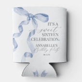 ブルーコケットボウスウィート16誕生日パーティーの好意 缶クーラー (裏面)