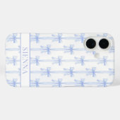 ブルーコケットボウストライプモノグラム Case-Mate iPhoneケース (裏面 (横))