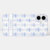 ブルーコケットボウズストライプモノグラム Case-Mate iPhoneケース (裏面 (横))