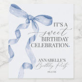 ブルーコケットボウバースデーパーティーの好意 ワインラベル (シングルラベル)