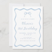 ブルーコケットボウバースデーパーティー大人 招待状 (正面)