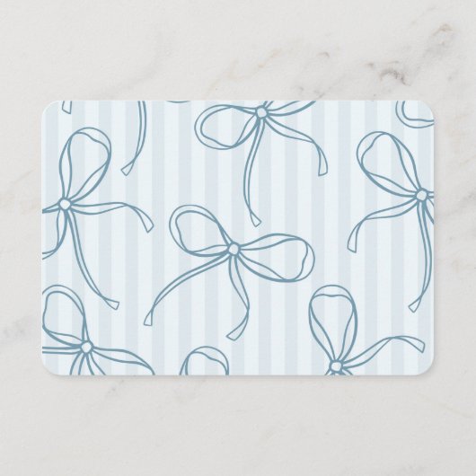 ブルーコケットボウパステルベビーシャワーレジストリ エンクロージャーカード (裏面)