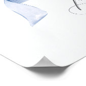 ブルーコケットボウブライダルシャワーウェルカムサイン ポスター (角)