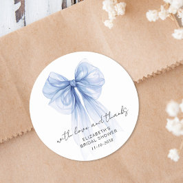 ブルーコケットボウブライダルシャワーサンキュー ラウンドシール