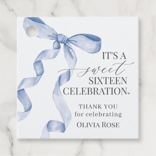ブルーコケットボーガールスウィート16バースデーパーティー フェイバータグ (正面)