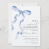 ブルーコケットボーガールバースデーパーティーの招待 (正面)