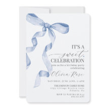 ブルーコケットボーガールバースデーパーティーの招待