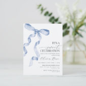 ブルーコケットボーガールバースデーパーティーの招待 ポストカード (スタンド正面)