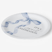 ブルーコケットボーガールバースデーパーティーシャワーデコール ペーパープレート (アングル)