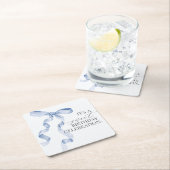 ブルーコケットボーガールバースデーパーティードコール スクエアペーパーコースター (インサイチュ)