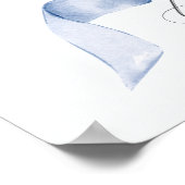 ブルーコケットボーガールバースデーパーティー歓迎サイン ポスター (角)