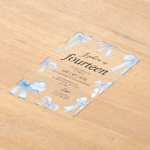 ブルーコケットボーガールバースデーパーティー アクリル招待状 (レイダウン)