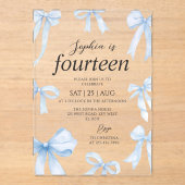 ブルーコケットボーガールバースデーパーティー アクリル招待状 (正面)