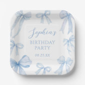 ブルーコケットボーガールバースデーパーティー ペーパープレート (正面)