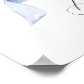 ブルーコケットボーガールベビーシャワーウェルカムサイン ポスター (角)