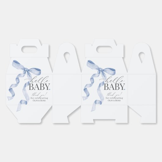 ブルーコケットボーガールベビーシャワーギフト フェイバーボックス (見開き)