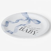 ブルーコケットボーガールベビーシャワーデコール ペーパープレート (アングル)