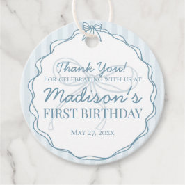 ブルーコケットボーパステルストライプの誕生日 フェイバータグ