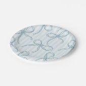 ブルーコケットボーパステルテーストライプのブルデコール ペーパープレート (アングル)